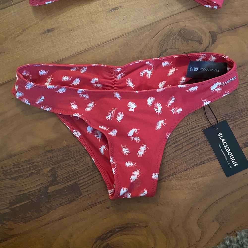 Red and white bikini bottoms